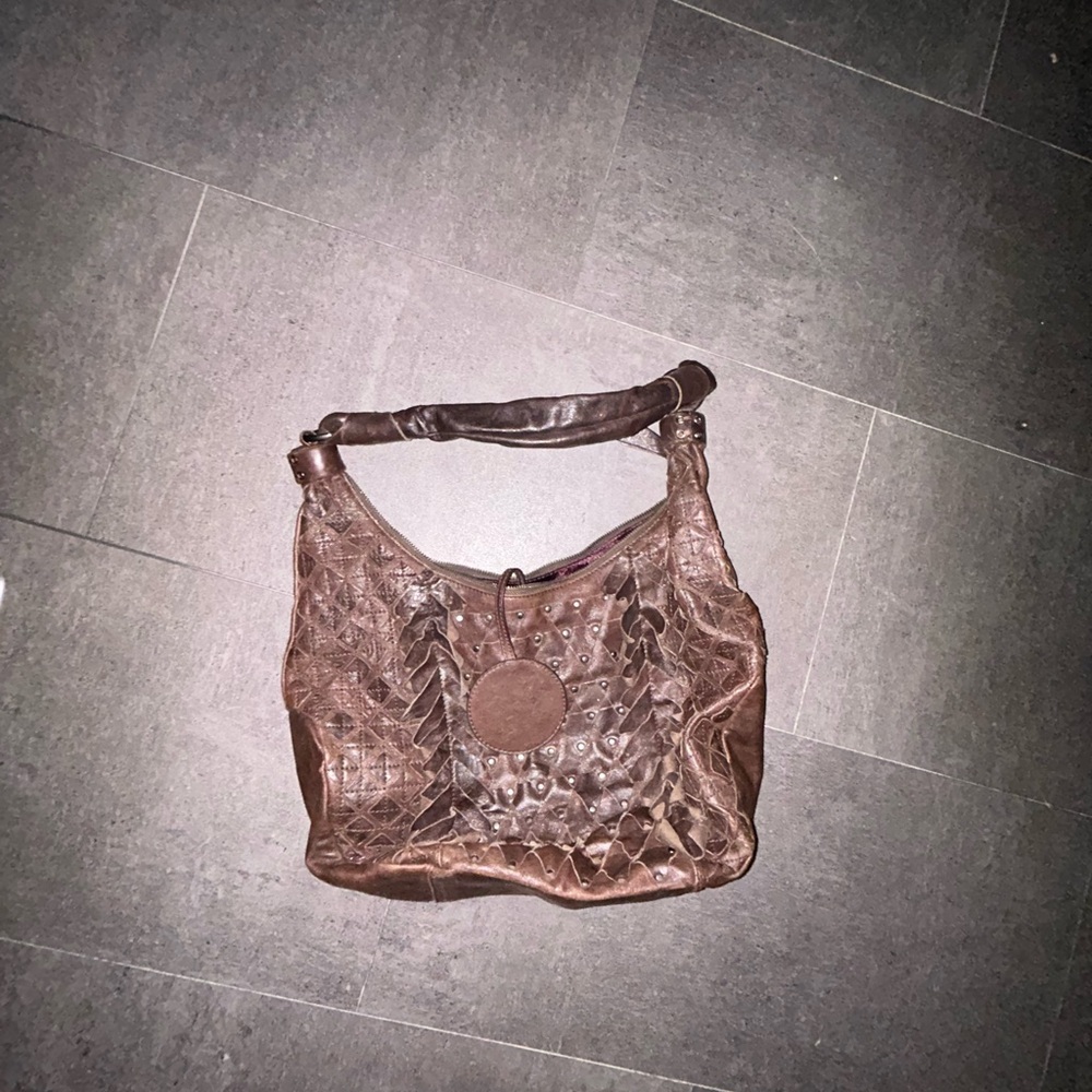 David & scotti Chic Brown Leather Hobo Bag